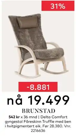 Skeidar Delta Comfort gyngestol, NOK 19499 tilbud