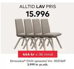Skeidar Stressless Chilli spisestol, NOK 15996 tilbud