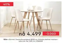 Skeidar Townsville spisebord, NOK 4499 tilbud