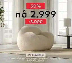 Skeidar Comfy stol stor, NOK 2999 tilbud
