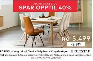 Skeidar Aroma spisestol, NOK 5499 tilbud