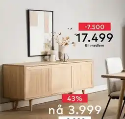 Skeidar Woodcraft skjenk, NOK 24999, Medlemspris tilbud