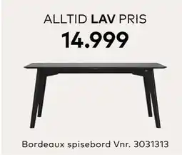 Skeidar Bordeaux spisebord, NOK 14999 tilbud
