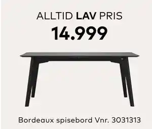 Bordeaux spisebord, NOK 14999