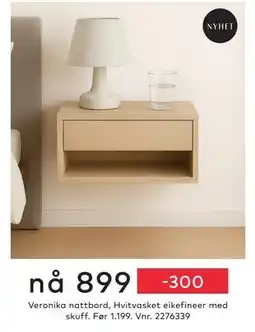 Skeidar Veronika nattbord, NOK 899 tilbud