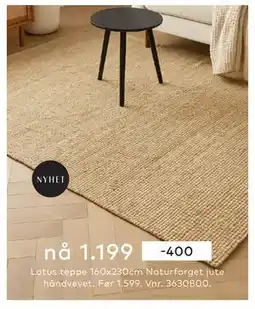 Skeidar Lotus teppe, NOK 1199 tilbud