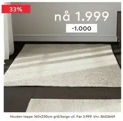 Skeidar Hovden teppe, NOK 1999 tilbud