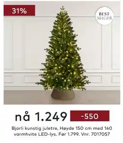 Skeidar Bjorli kunstig juletre, NOK 1249 tilbud