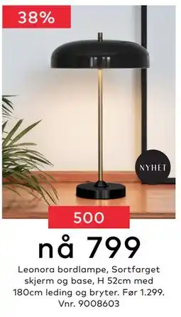 Skeidar Leonora bordlampe, NOK 799 tilbud