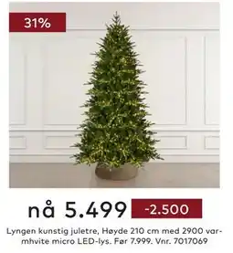 Skeidar Lyngen kunstig juletre, NOK 5499 tilbud