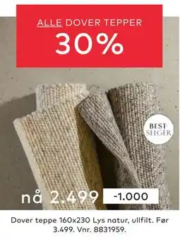 Skeidar ALLE DOVER TEPPER tilbud