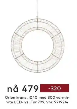 Skeidar Orion krans ,, NOK 479 tilbud