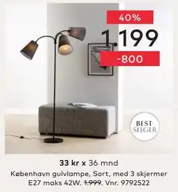 Skeidar København gulvlampe, NOK 1199 tilbud