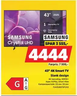 POWER 43 4K Smart TV, NOK 4444 tilbud