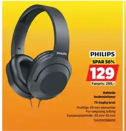 POWER Kablede hodetelefoner, NOK 129 tilbud