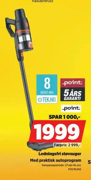 Ledningsfri støvsuger, NOK 1999