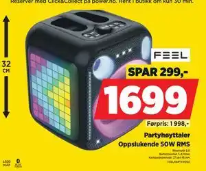 POWER Partyhøyttaler, NOK 1699 tilbud