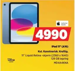 POWER iPad 11 (A16), NOK 4990 tilbud
