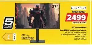 POWER 27 gamingskjerm, NOK 2499 tilbud