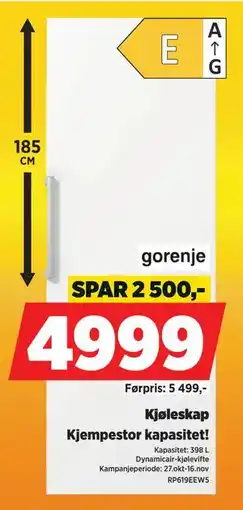 POWER Kjøleskap, NOK 4999 tilbud