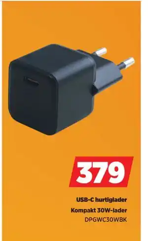 POWER USB-C hurtiglader, NOK 379 tilbud