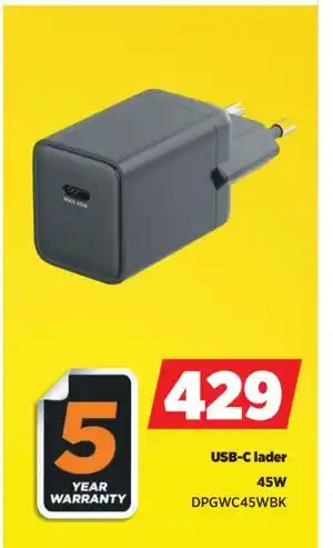 POWER USB-C lader, NOK 429 tilbud