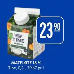 Rema 1000 MATFLØTE 18 %, NOK 23.9 tilbud