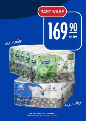 LAMBI SEKK TOALETT- OG KJØKKENRULL, NOK 169.9