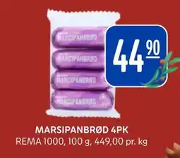 Rema 1000 MARSIPANBRØD 4PK, NOK 44.9 tilbud