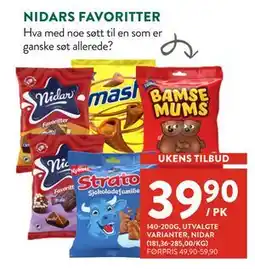 Jacobs NIDARS FAVORITTER, NOK 39.9 tilbud