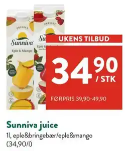 Jacobs Sunniva juice, NOK 34.9 tilbud