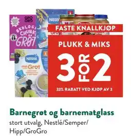 Jacobs Barnegrøt og barnematglass tilbud