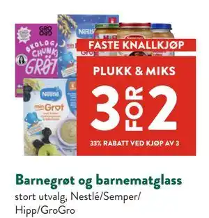 Jacobs Barnegrøt og barnematglass tilbud