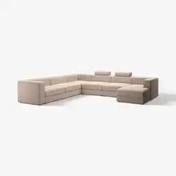 IKEA JÄttebo U-formet sofa, 7-seters, med sjeselong, høyre med hodestøtter/samsala gråbeige tilbud