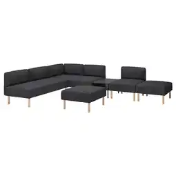 IKEA Lillehem 6-seters modulsofa med sidebord, Gunnared/mørk grå tre tilbud