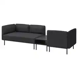 IKEA Lillehem 3-seters modulsofa med sidebord, Gunnared mørk grå/metall tilbud