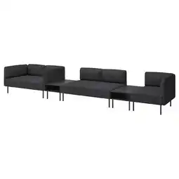 IKEA Lillehem 5-seters modulsofa med sidebord, Gunnared/mørk grå metall tilbud