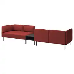 IKEA Lillehem 4-seters modulsofa med sidebord, Gunnared rødbrun/metall tilbud