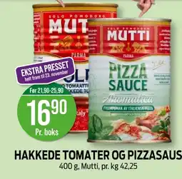 Kiwi MUTTI Hakkede tomater og pizzasaus tilbud