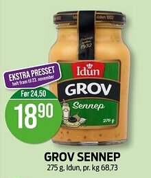 Kiwi IDUN Grov sennep tilbud