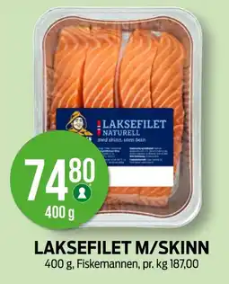 Kiwi FISKERMANNEN Laksefilet m/skinn tilbud