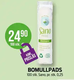 Kiwi SANO Bomullpads tilbud