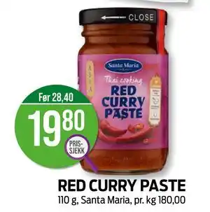 Kiwi RED CURRY PASTE, NOK 19.8 tilbud