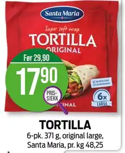 Kiwi TORTILLA, NOK 17.9 tilbud
