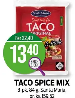 Kiwi TACO SPICE MIX, NOK 13.4 tilbud