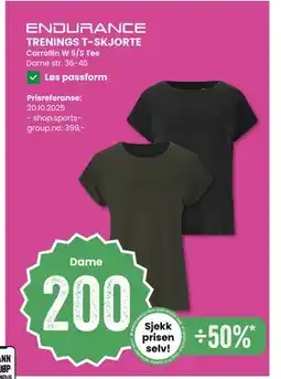 Sport Outlet TRENINGS T-SKJORTE, NOK 200 tilbud