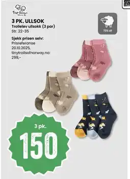 Sport Outlet 3 PK. ULLSOK, NOK 150 tilbud