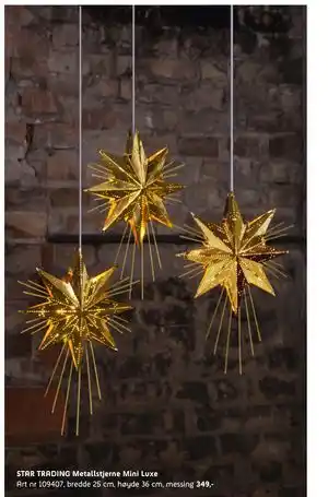 ELON STAR TRADING Metallstjerne Mini Luxe, NOK 349 tilbud