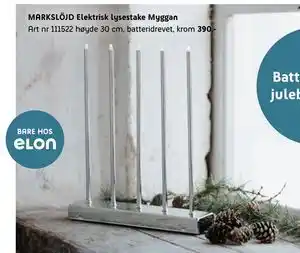 ELON MARKSLÖJD Elektrisk lysestake Myggan, NOK 390 tilbud