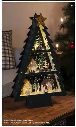 ELON KONSTSMIDE Siluett Juletre i tre, NOK 499 tilbud